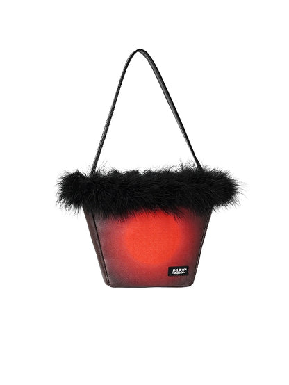 FUR SHOULDER HAND BAG