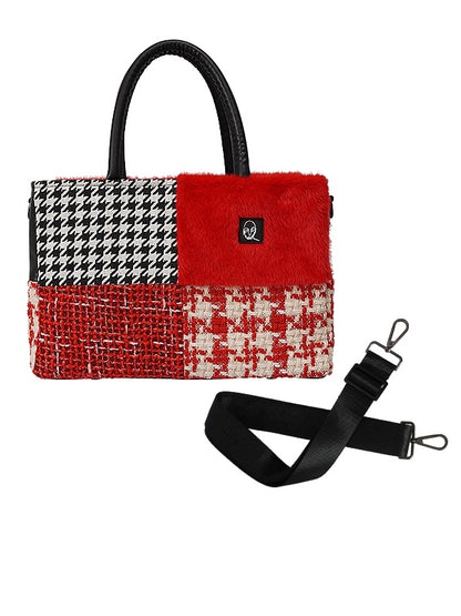 Square Hand Plaid Shoulder Tote Bag