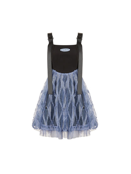 TULLE See-Through High-Neck Cutsew One-Piece