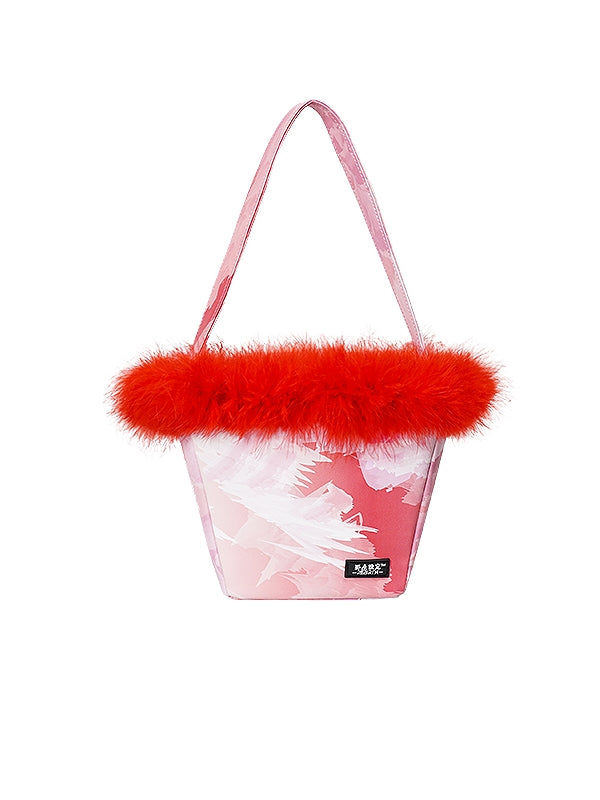 FUR SHOULDER HAND BAG