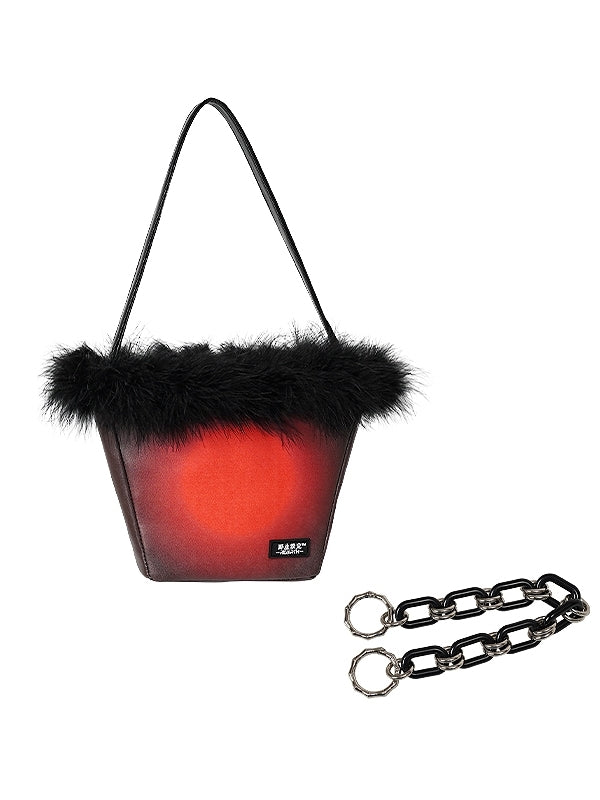 FUR SHOULDER HAND BAG