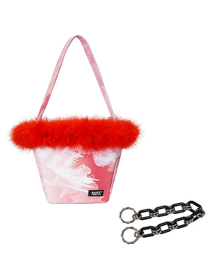 FUR SHOULDER HAND BAG