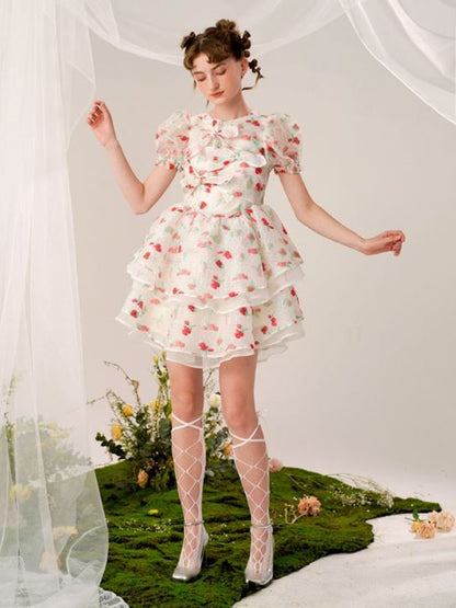 Flower Lace Fairy Tiered One-piece