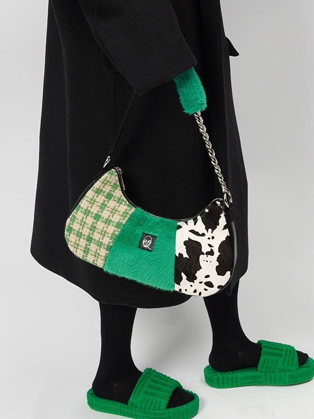 Retro Shoulder Animal Hnad Plaid Bag