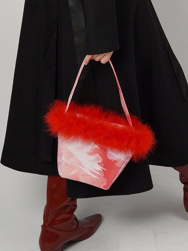 FUR SHOULDER HAND BAG