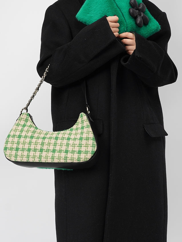 Retro Shoulder Animal Hnad Plaid Bag