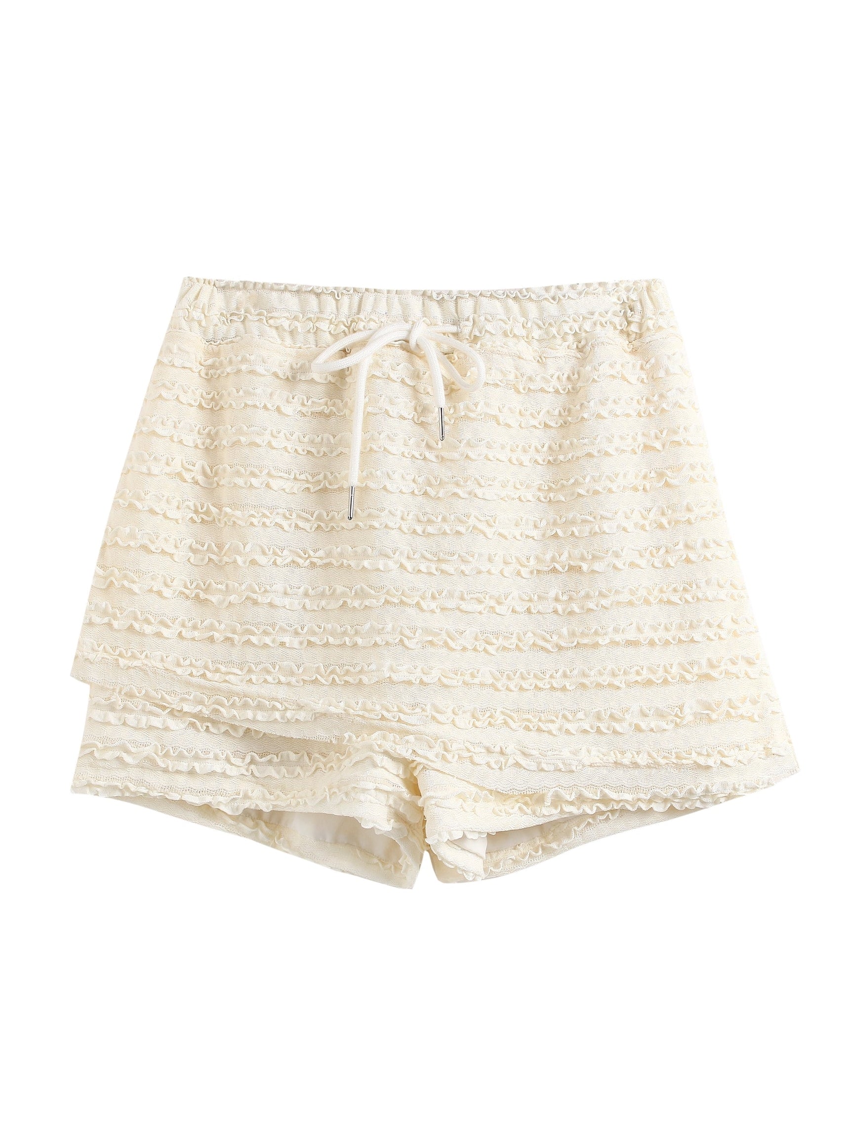 Bandage Puff Sleeve Short Top &amp; Culottes