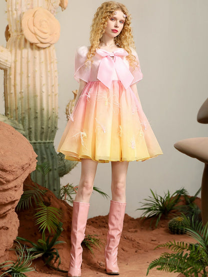 Gradation Ruban Fairy Pale Sweet Wing 3D Robe