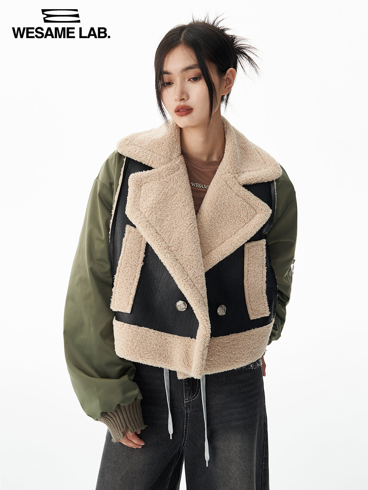 Bao Leather Big-collar Cool Blouson