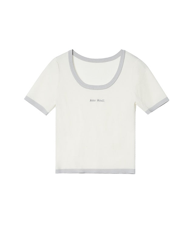 Tight Round-neck Simple T-shirt