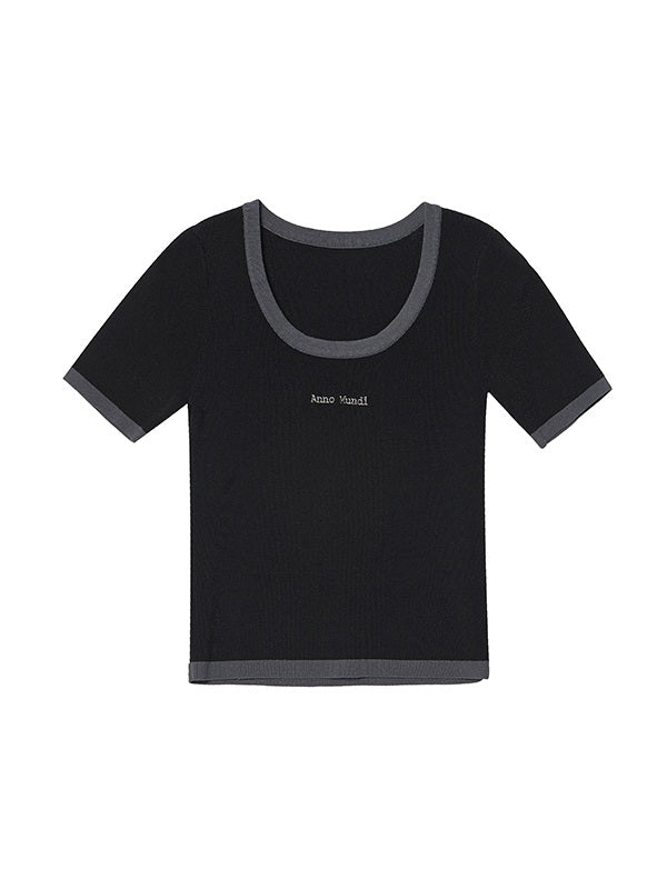 Tight Round-neck Simple T-shirt