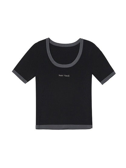 TIGHT ROUND-NECK SIMPLE T-SHIRT