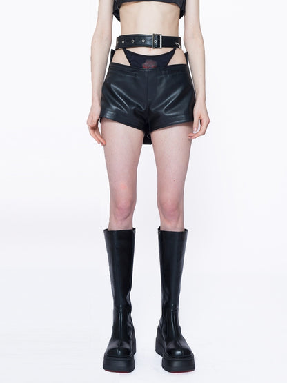 Leather Tight Short Hot-pants