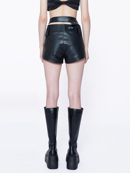 Leather Tight Short Hot-pants