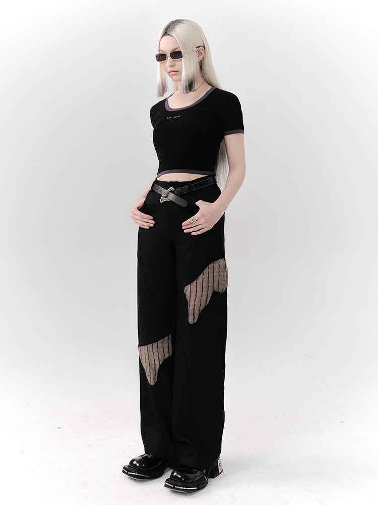 Nichi Wide-Leg Casual Straight Hosen