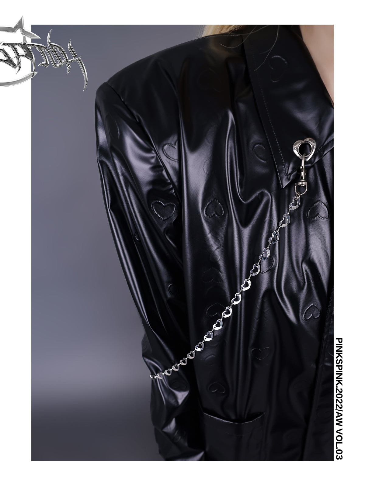 Embroidery Heart Chain Nichi Leather Jacket