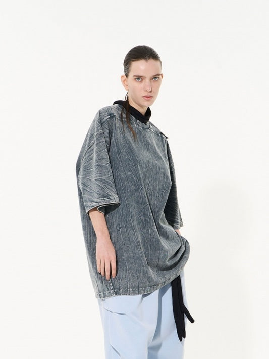 Unisex Wrinkled Oversize Cutsew