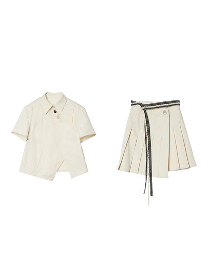 Shirt PLEATS SKIRT BELT SET-UP