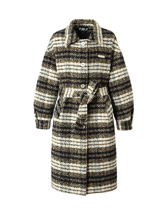 CHECKED LONG RETRO STENKLER-COAT