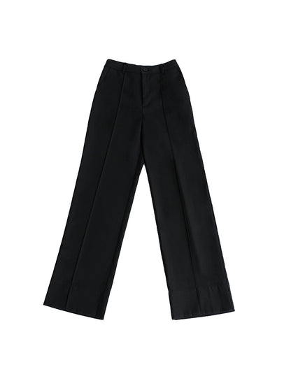 Casual High-waisted Straight-leg Pants