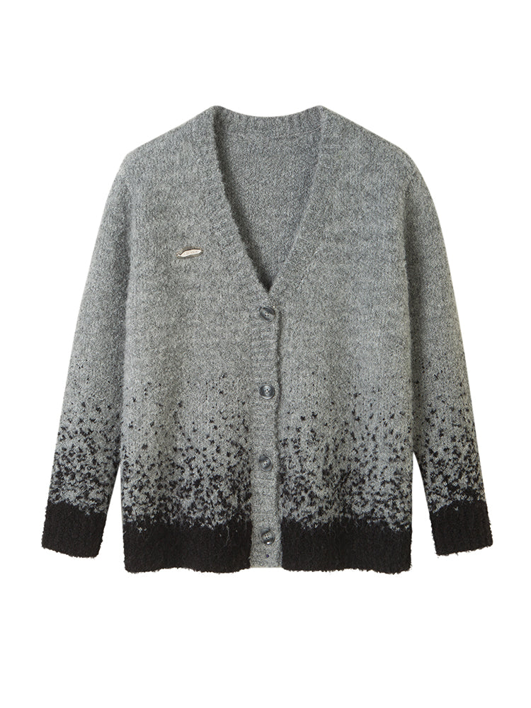 Retro Nichi Gradation Knit Cardigan