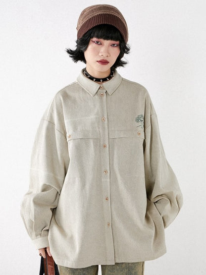 Denim Retro Nichi Embroidery Jacket