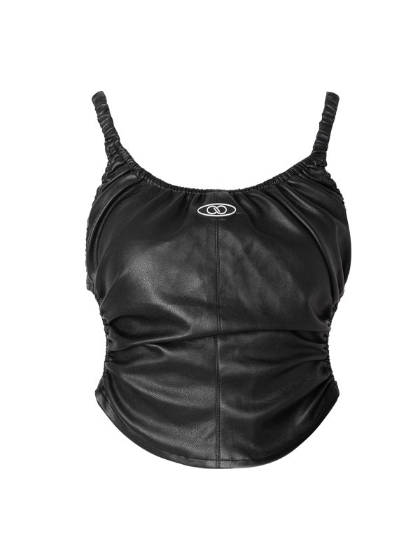 Leather Nichi Back-cross Camisole