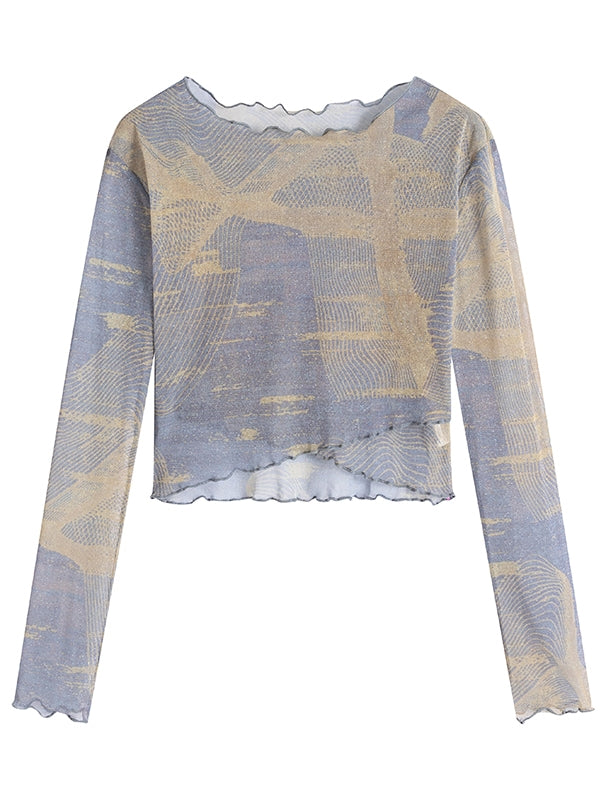 Abstract Pattern Mesh Shirt