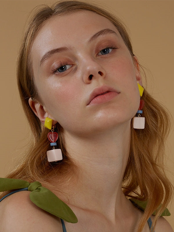 Candy-colored Acrylic Earrings