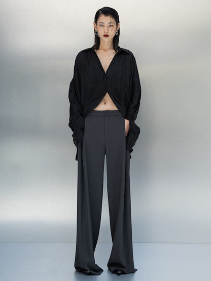 Wide-Leg High-Waist Loose Pants