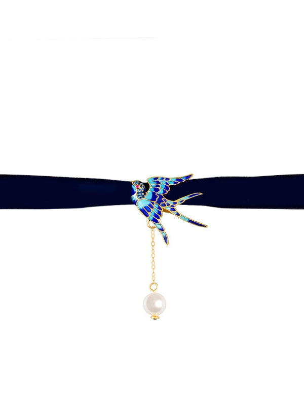 Cloisonne Swallow Choker