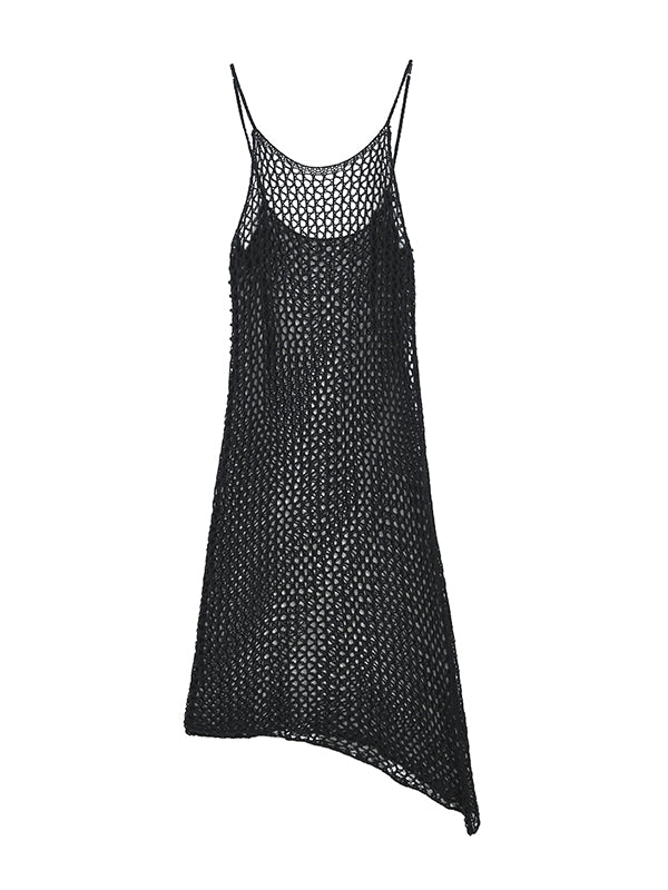 Frosty Fishnet Strick Slip Dress