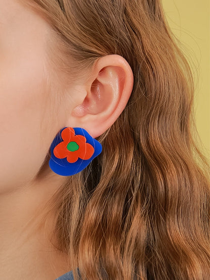 Flower Asymmetric Earrings