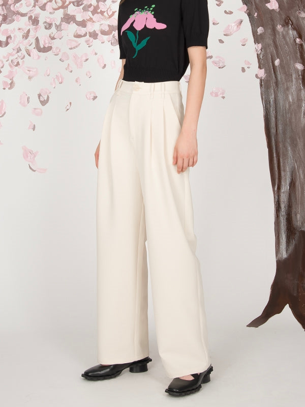 High-waisted loose straight Trousers