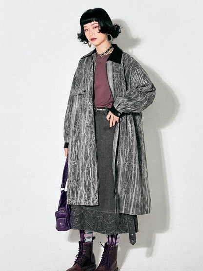 Fastener Retro Niche Long Coat