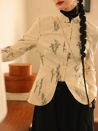 Embroidery Satin Glossy Chaina Jacket