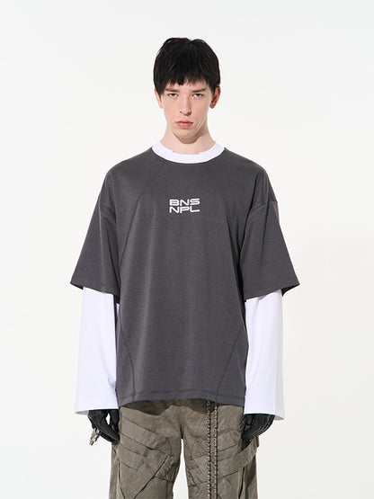 Contrast Oversize Casual Rayered T-Shirt