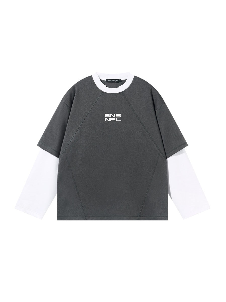 Contrast Oversize Casual Rayered T-Shirt