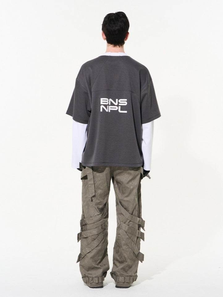 Contrast Oversize Casual Rayered T-shirt