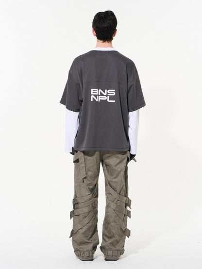 Contrast Oversize Casual Rayered T-Shirt