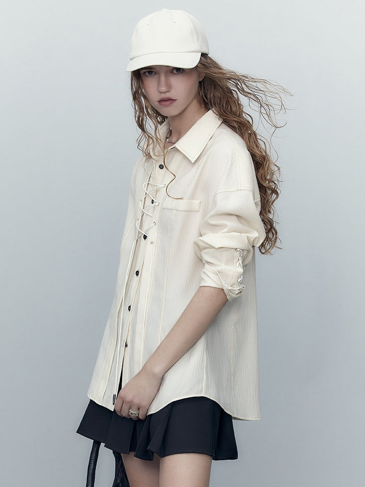 Nichi Lace-up Oversize Shirt