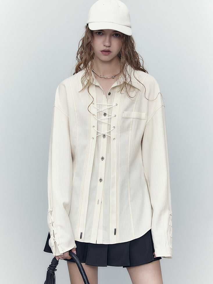 Nichi Lace-up Oversize Shirt