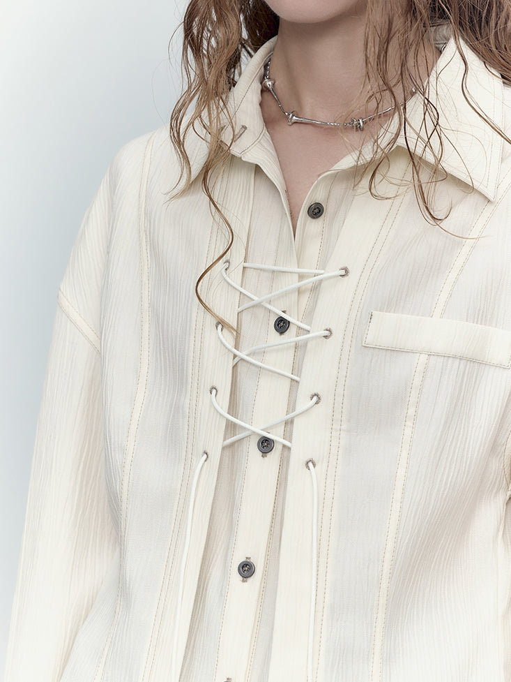 Nichi Lace-up Oversize Shirt