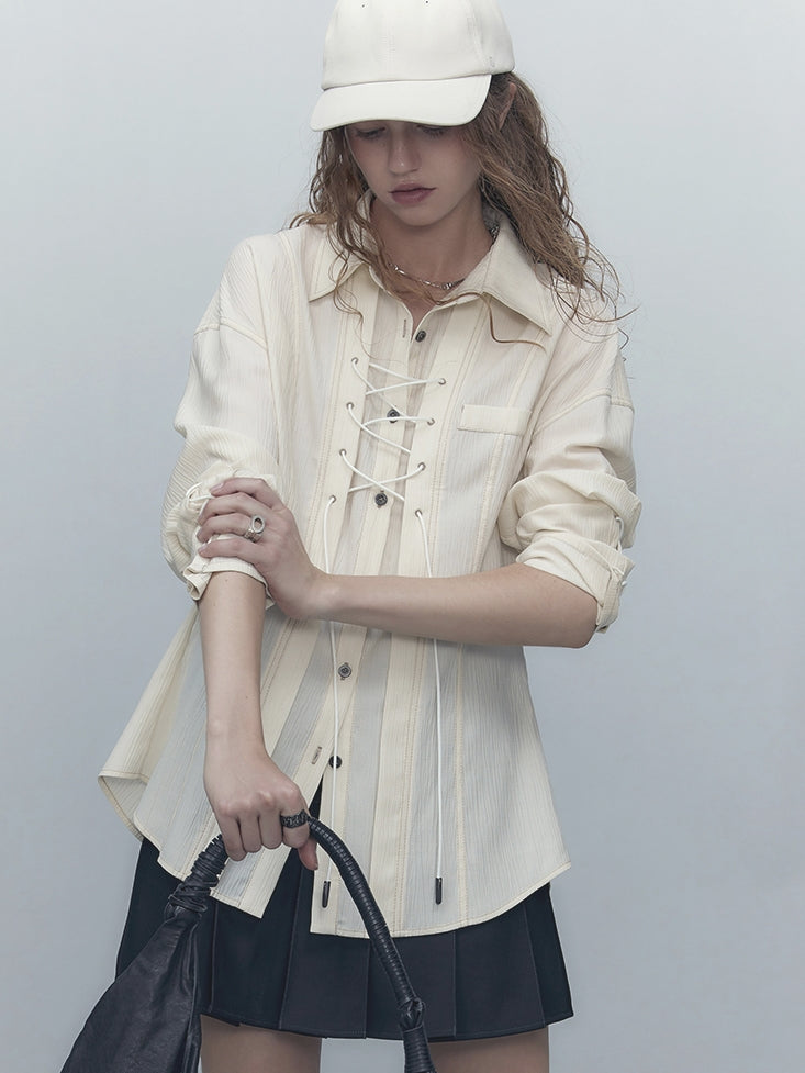 Nichi Lace-up Oversize Shirt