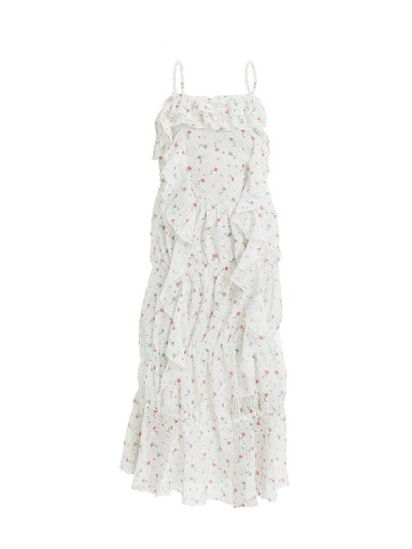 Floral PLEATED SLING Dress