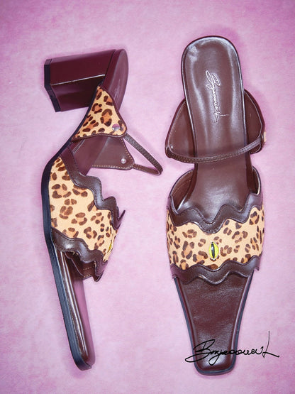 Leopard Chunky-Heel Fashionable Sandal