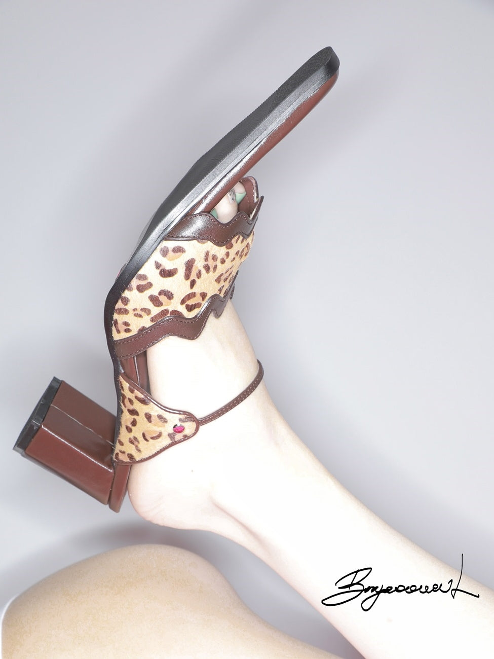 Leopard Chunky-heel Fashionable Sandal