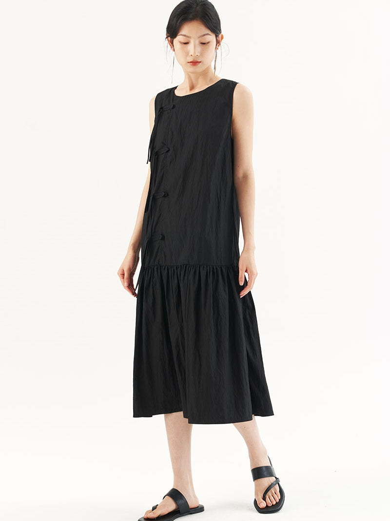 Sleeveless Commuter Long Dress