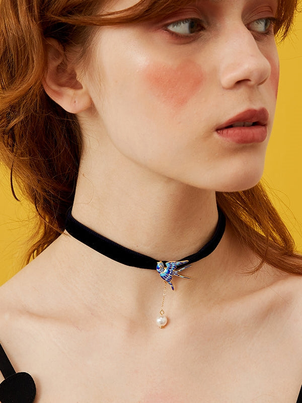 Cloisonne Swallow Choker