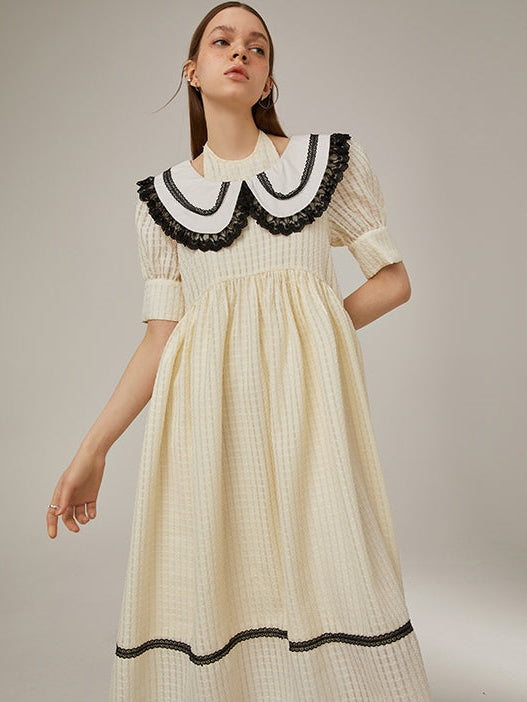 Doll Collar High Waist Long Dress